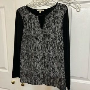 Mixed media long sleeve top